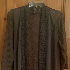 Breezy Travelers Collection by Chicos Cardigan, Size 2, Olive Green